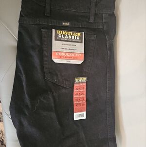 Rustler Classic Regular Fit Black Denim Pants